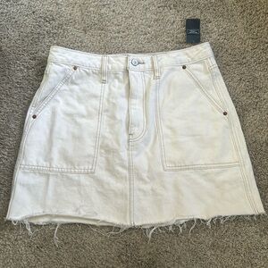 Abercrombie & Fitch White Jean Skirt
